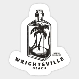 Wrightsville Beach, NC Summertime Vacationing Palm Tree Bottle Sticker